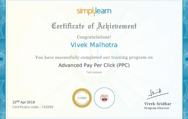 Simplilearn Advance-Pay-Per-Click - Vivek Malhotra