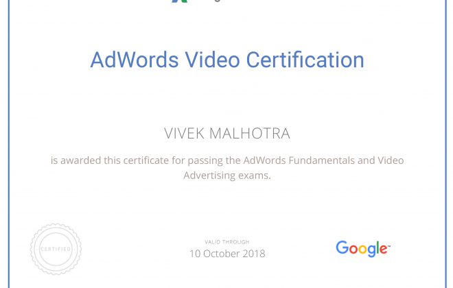 Adword Video-Certification